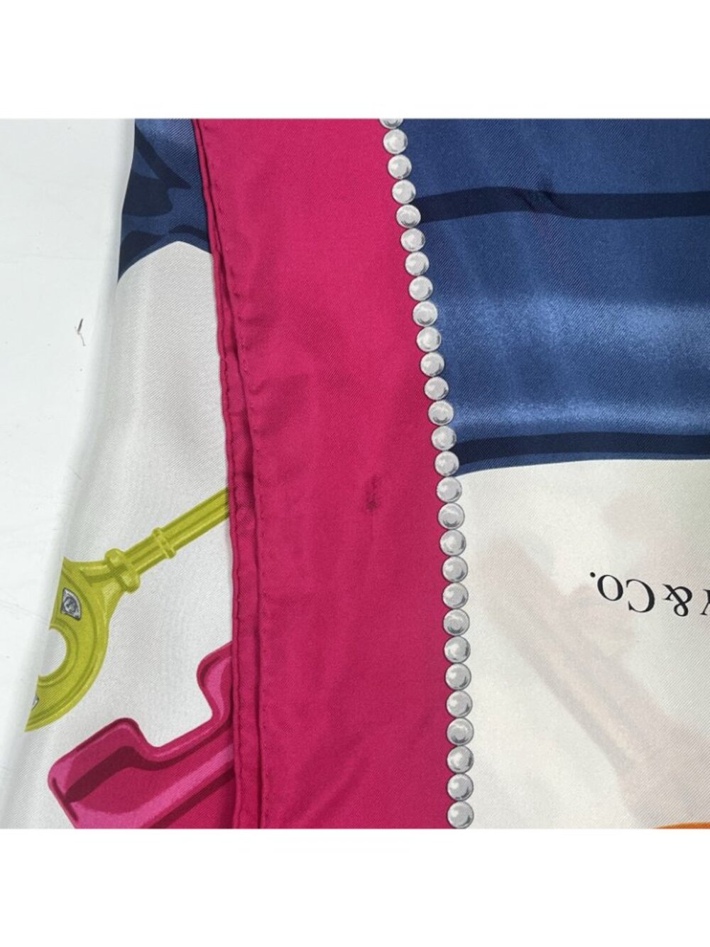 Tiffany & Co Hand Rolled Silk Scarf Made in Italy Pink Luxury Colorful Square - Picture 8 of 8